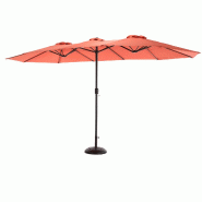 Merax parasol rectangulaire 453 x 267 cm, UPF50+, manivelle, 12 baleines acier, sans socle, orange - orange multi-matériau W2021P228094