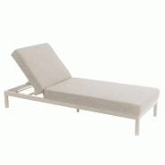 Oviala Business Bain de soleil inclinable en aluminium crème - beige aluminium 114766