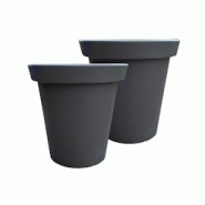 PLAST'UP ROTOMOULAGE Pot de fleurs rond xxl delight 200l - lot de 2 - GRIS ANTHRACITE - gris 0637962080469