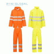 Ensemble de travail homme haute visibilité anti-pluie en polyester - Coupe droite Class 3 - HI-VI Rainset Payper_0