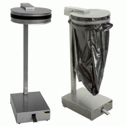 Support pour sac poubelle en inox AISI 304L - ouverture par pédale - 50 à 130L - roulettes et couvercle PVC Support pour sac poubelle en inox AISI 304L - ouverture par pédale - 50 à 130L - roulettes et couvercle PVC