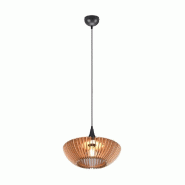 Suspension Led métal et lamelles de bois noire E27 - Trio - Colino - noir 4017807540246