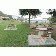 Table de jeu echecs ou dames / béton / polygonale_1