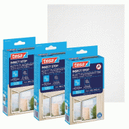 Tesa INSECT STOP H&L Fly Screen Windows - Moustiquaire pour fenêtre - avec ruban crochet, pouvant être coupé à la taille - 3x 130 cm x 150 cm - Bl