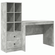 VidaXL Bureau avec tiroir 2 pcs Gris béton Modèle Titan Panorama Confort - 3337372