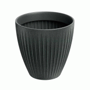 WellHome - Pot en plastique rotomoulé 32 L Ø40x40cm coloris gris graphite - Latia Round MIDL - gris plastique WH17260