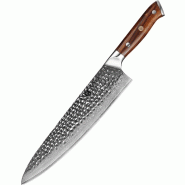 XinZuo - Couteau de chef Damas 10 pouces - Série B13D Yu - multicolore B13D-10CS