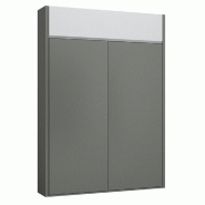 ARMOIRE LIT ESCAMOTABLE ALADYNO GRIS MAT BANDEAU BLANC MAT 140*200 CM