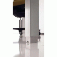 Bureau 2 personnes Tempo avec passe-câbles  - Mobel Linea - 120, Alu, Acacia clair