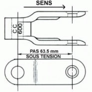 Chaîne cc600 - chaînes fortia a 2 plans d'articulation