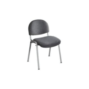 Chaise réunion et visiteur Prima - Tissu rembourré - Anthracite - Pieds Aluminium - lot de 4 Chaise réunion et visiteur Prima - Tissu rembourré - Anthracite - Pieds Aluminium - lot de 4