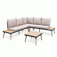 DCB GARDEN Salon de jardin 5 places en acier gris anthracite et bois d'acacia - CAMINO - 3700917630396