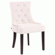 Décoshop26 - Chaise de salle à manger x1 design antique capitonné en velours crème avec 4 pieds en bois marron 10_0001933 - marron 3000250746830 Décoshop26 - Chaise de salle à manger x1 design antique capitonné en velours crème avec 4 pieds en bois marron 10_0001933 - marron 3000250746830
