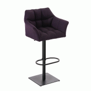 Décoshop26 - Tabouret de bar chaise haute de comptoir couture carrées assise en tissu violet cadre en métal noir 10_0004697 - noir 3000252240022 Décoshop26 - Tabouret de bar chaise haute de comptoir couture carrées assise en tissu violet cadre en métal noir 10_0004697 - noir 3000252240022