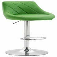 Décoshop26 - Tabouret de bar x1 pivotant hauteur réglable en similicuir vert surpiqûres décoratives cadre en métal chromé 10_0005708 - métal 30