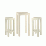 Ensemble JUT table + 2 tabourets - crème