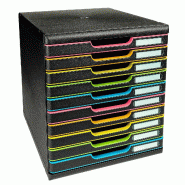 Exacompta MODULO A4 10 tiroirs fermés Black Office noir/arlequin - multicolore matière synthétique 302914D