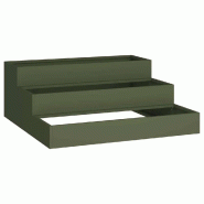Helloshop26 - Cache-pot de jardin extérieur moderne esthétique durable 90 x 90 x 35 cm en métal vert olive 02_0052051 - vert métal 3000237222265