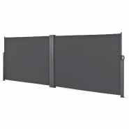 Helloshop26 - Double brise-vue pare-soleil garde-vue métal et polyester 2 x 300 cm gris 03_0001632 - gris métal 3000210399786