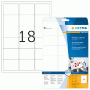 HERMA 450 étiquettes blanches Movables®, format 63,5 x 46,6 mm (25 feuilles A4 / cdt) - 4203