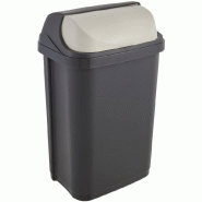KEEEPER - Poubelle 25L avec Couvercle Coulissant en Gris Collection Rasmus - gris plastique KEE168