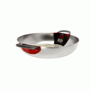 Mamù Poêle en aluminium blanc avec poignée en fer, grande taille, usage professionnel (horeca, domestique), 38 cm, COTDATGA2MXXXX38 - aluminium COT