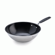 Masterpro Xmart - Wok Ø28x8,5cm en acier inoxydable compatible induction - gris Q4082