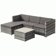Merax salon de jardin, gris - gris multi-matériau 1927412GAA