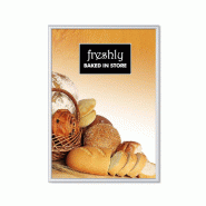 SHOWDOWN Displays Exposiciónate Cadre Clic-Clac Standard 70 x 100 cm Coins En Onglet 25 mm Classement au Feu B1 KR70x100G25B1 - argenté aluminium KR