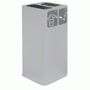 Stil Casa PURE, conteneur déchets avec cendrier, acier peint, 38x38xH80 cm, 2 pictogrammes magnétiques, 100 L, blanc. - blanc acier PU100F-GP-B Stil Casa PURE, conteneur déchets avec cendrier, acier peint, 38x38xH80 cm, 2 pictogrammes magnétiques, 100 L, blanc. - blanc acier PU100F-GP-B