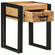 Table d'appoint 40 x 40 x 50 cm Bois de mangue massif Modèle Patio Psi Prime Plus - 4016712