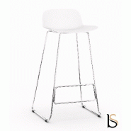 Tabouret haut assis-debout Nut - Mobel Linea. - Blanc