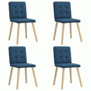 VidaXL Chaises à Manger Lot De 4 Bleu Tissu - bleu 8721158566218 VidaXL Chaises à Manger Lot De 4 Bleu Tissu - bleu 8721158566218