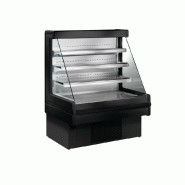 Vitrine réfrigérée semi-verticale DINA EUROVITRINE - 1m, 1.20m ou 1.50m, noir ou gris, 3 niveaux + base, groupe intégré