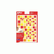 Apli Lot de 10 Etui de 756 gommettes carrés, coloris assortis (6 feuilles / cdt) - 8410782135265