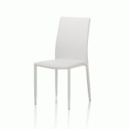 AQA Design Ensemble de 4 chaises en simili cuir ALICE blanc L.43,5 P.46,5 H.90,5 MP00919 - blanc textile MP00919 AQA Design Ensemble de 4 chaises en simili cuir ALICE blanc L.43,5 P.46,5 H.90,5 MP00919 - blanc textile MP00919