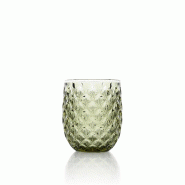 Bazar Bizar Verre à eau en verre 8.5x8.5x10 cm vert olive - Lot de 24 - vert verre CNWG010Gr-MTR24