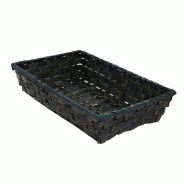 Corbeille bambou tressé rectangle "Vieto" gris foncé 33x20x6cm - par 144