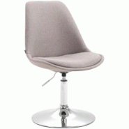 Décoshop26 - Chaise de salle à manger x1 pivotante hauteur réglable en tissu gris et pied trompette en métal chromé 10_0003788 - gris 3000251769234 Décoshop26 - Chaise de salle à manger x1 pivotante hauteur réglable en tissu gris et pied trompette en métal chromé 10_0003788 - gris 3000251769234