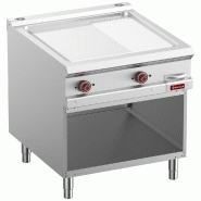 Diamond - Plaque cuisson 2/3 lisse & 1/3 rain. Élec. Chromée mod.1/1, armoire ouv. - réf. E9/PMCA8-N - gris inox AKS-E9/PMCA8-N