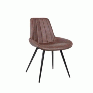 Emh Chaise professionnelle Barraco empilable – aluminium et simili cuir – design moderne – usage chr intérieur - acier BARRACOCHVBCOMP