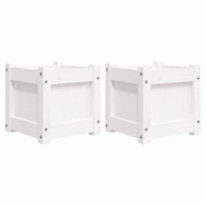 Helloshop26 - Jardinière bac lit surélevé plantes fleurs jardin terrasses lot de 2 bois de pin massif blanc 02_0039035 - 3000217986255 Helloshop26 - Jardinière bac lit surélevé plantes fleurs jardin terrasses lot de 2 bois de pin massif blanc 02_0039035 - 3000217986255