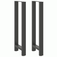 Helloshop26 - Lot de 2 pieds de table de bar modernes avec niveleurs réglables 50 x 110 cm en acier anthracite 02_0057594 - acier 3000240124570