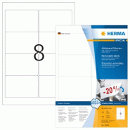 HERMA 800 étiquettes blanches Movables®, format 96 x 63,5 mm (100 feuilles A4 / cdt) - 10308