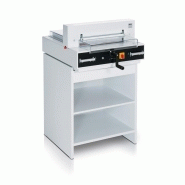 Massicot de bureau ideal 4350 sur meuble avec étagres Massicot de bureau ideal 4350 sur meuble avec étagres