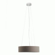 ROSSINI ILLUMINAZIONE Suspension Blanche, Abat-Jour Cylindrique Gris Tourterelle, E27, Ip20, Ø 58 X 15 X 150 Cm - Rossini - Design Minimal Et Éléga