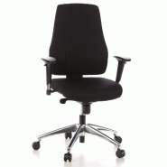 Siège de bureau / Siège pivotant PRO-TEC 200, tissu noir, aluminium poli hjh OFFICE - noir polyester 608000