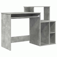 VidaXL Bureau Gris béton 120,5 x 44 x 88,5 cm Bois d'ingénierie Modèle Horizon Pro - 869477