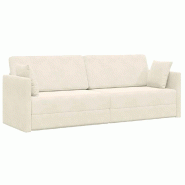 VidaXL Canapé-lit au sol 200cm Crème Velours Modèle Dervoriax - 4106732