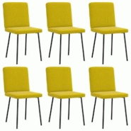 VidaXL Chaises à Manger Lot De 6 Jaune Velours - jaune 8721158570086 VidaXL Chaises à Manger Lot De 6 Jaune Velours - jaune 8721158570086